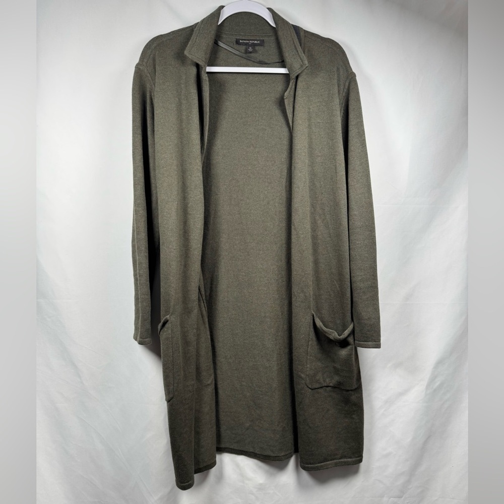 Banana Republic Green Cardigan Sweater Open Front M